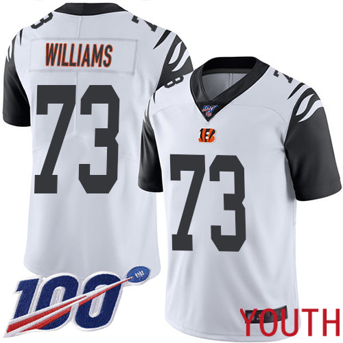 Cincinnati Bengals Limited White Youth Jonah Williams Jersey NFL Footballl #73 100th Season Rush Vapor Untouchable->youth nfl jersey->Youth Jersey